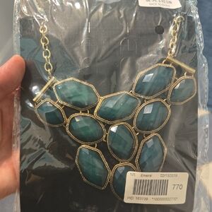 Modcloth Green and Gold Nature-Inspired Necklace
